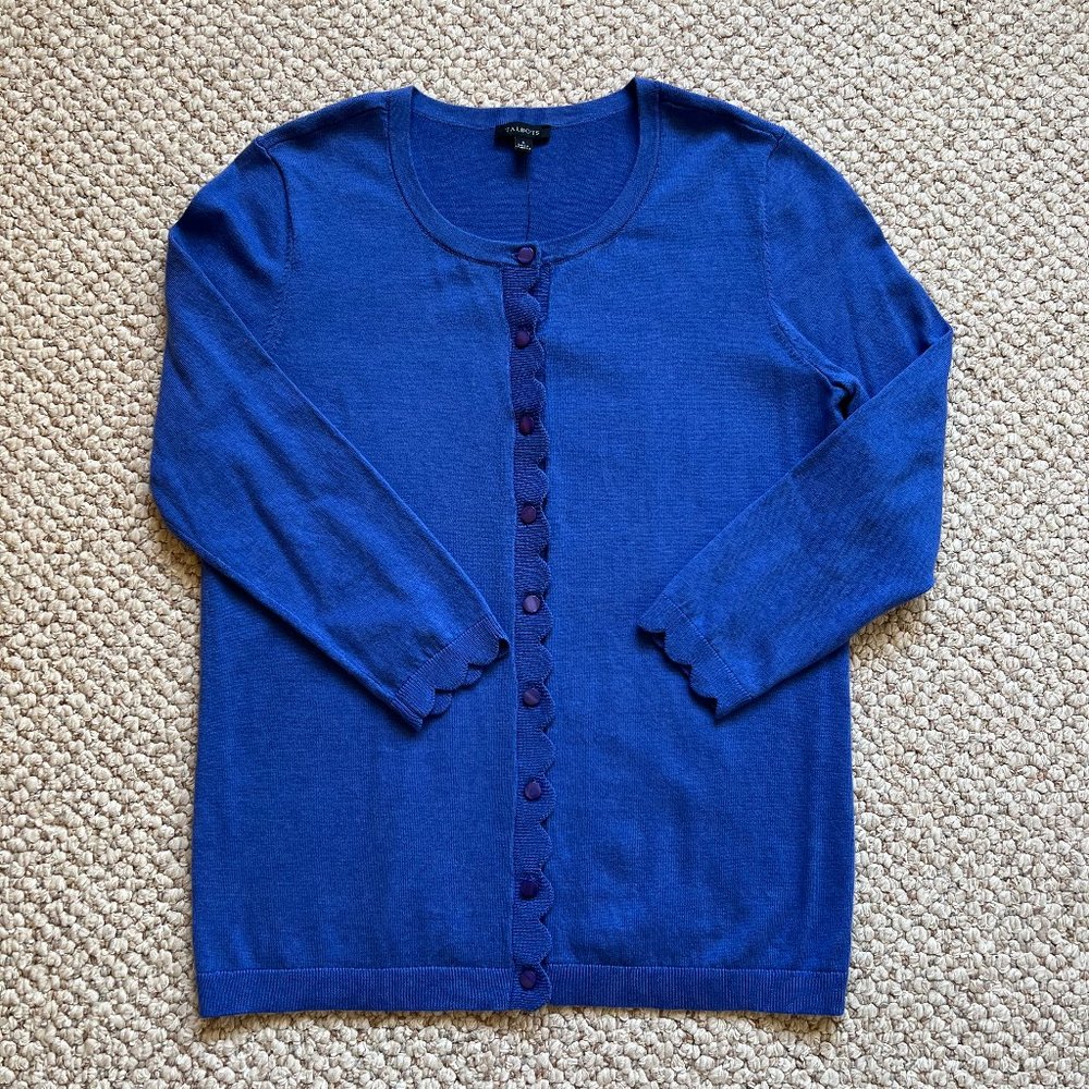 TALBOTS - Charming Cardigan - Scallop -- NEW with Tag - Picture 5 of 11